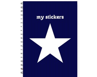 Reusable sticker book large star, cute sticker book, sticker book storage, sticker release notebook, sticker collection book