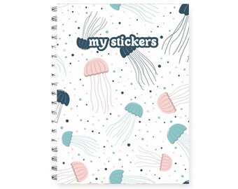 Reusable sticker book jellyfish, Sticker album reusable, sticker album, sticker collection book, sticker release notebook, sticker binder