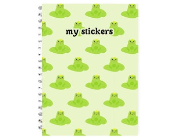 Reusable sticker book frog, cute sticker book, sticker book storage, sticker release notebook, sticker collection book