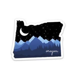Oregon State 3x3in Sticker, Mountain Sticker, State Sticker Wasserflasche