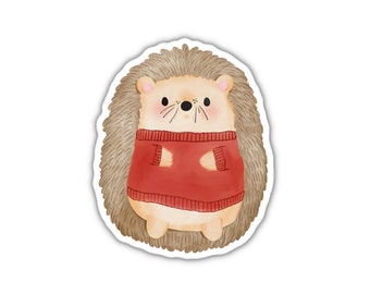 Cottagecore stickers, forestcore stickers, hedgehog mom, hedgehog vinyl stickers, hedgehog baby shower sticker, hedgehog decal