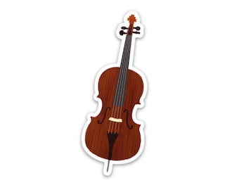 Cello-Wasserflaschenaufkleber, Instrumentenaufkleber, Geschenk für Cellisten, Orchesteraufkleber, Orchestergeschenke, Geschenk für Orchesterlehrer