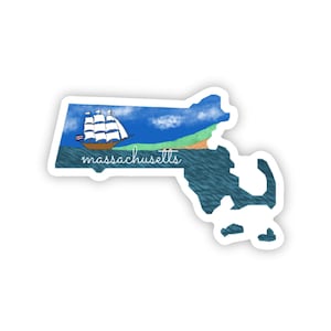 Massachusetts Aufkleber, Boston Geschenke, MA Aufkleber, Masshole Geschenke, Geschenk für sie, Worcester MA Laptop Aufkleber, Umzugsgeschenk