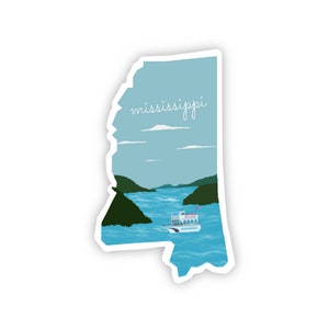 Mississippi Sticker, Mississippi gifts, Mississippi state sticker, usa state stickers, gifts under 5 dollars, state sticker collection