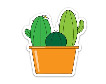 Cactus sticker for water bottle, Plant lover stickers, plant lady sticker, plant stickers vinyl