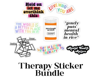 Therapy sticker pack, unhinged sticker bundles, therapy stickers funny, therapist sticker pack, mental health stickers pack