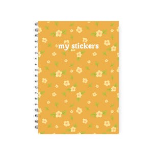 Reusable sticker book yellow, sticker album reusable, sticker release notebook, sticker collection book, cute sticker book