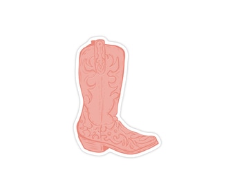 Różowa naklejka na buty kowbojki, naklejki westernowe na butelkę z wodą, naklejki kowbojki, naklejka krowa na samochód, naklejki rodeo, naklejki kowbojki