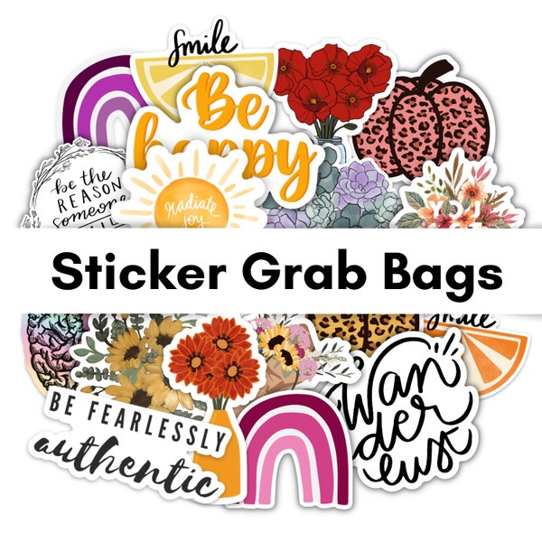 Mystery Sticker grab bag, vinyl sticker pack, sticker grab bag, vinyl sticker bundles, grab bag stickers, random sticker pack