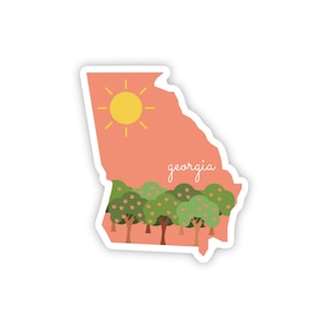 Georgia Sticker, State Stickers for rv, us state stickers, georgia peach stickers, georgia state sticker, atlanta souvenir, georgia decal