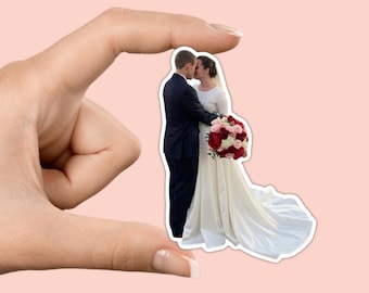 Custom face sticker bride and groom, sticker couple portrait, custom couple stickers, personalized couple gift, personalized sticker