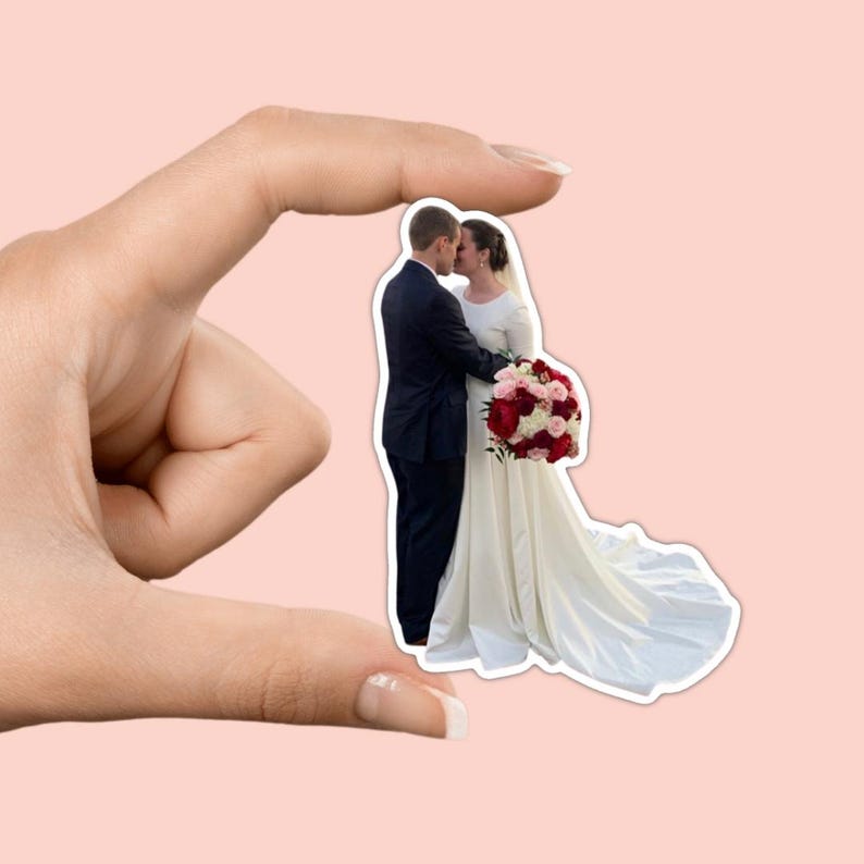 Custom Face Sticker Bride and Groom, Sticker Couple Portrait, Custom ...