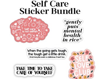 Self care stickers, self care sticker pack, Mental health stickers bundle, wellness stickers, mental health stickers bulk