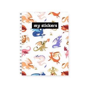 Reusable sticker book dragon, sticker book storage, sticker release notebook, sticker collection book, cute sticker book