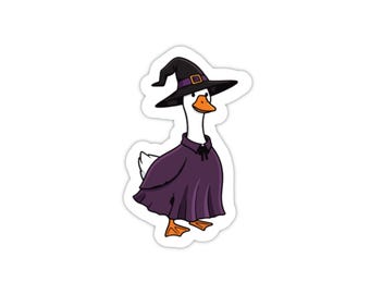 Silly goose sticker, witch stickers for waterbottle, goose sticker Halloween, cute halloween stickers, spooky sticker for kindle