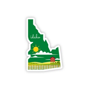 Idaho State Aufkleber, Farm Aufkleber, 3 x 3 Zoll Sticker, Wasserflasche