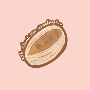 Sourdough stickers for laptop, sourdough stickers bulk, cute sourdough gift, baking stickers for planners, sourdough starter sticker