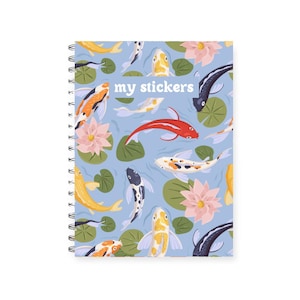 Reusable sticker book fish, cute sticker book, sticker book storage, sticker release notebook, sticker collection book