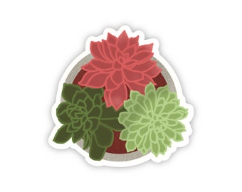 Succulent stickers, cute plant stickers, plant lover stickers, plant mom sticker, plant stickers for kindle