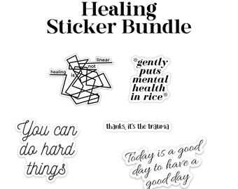 Wellness stickers, self care stickers, mental health sticker bulk, Mental health stickers bundle, mental health sticker set