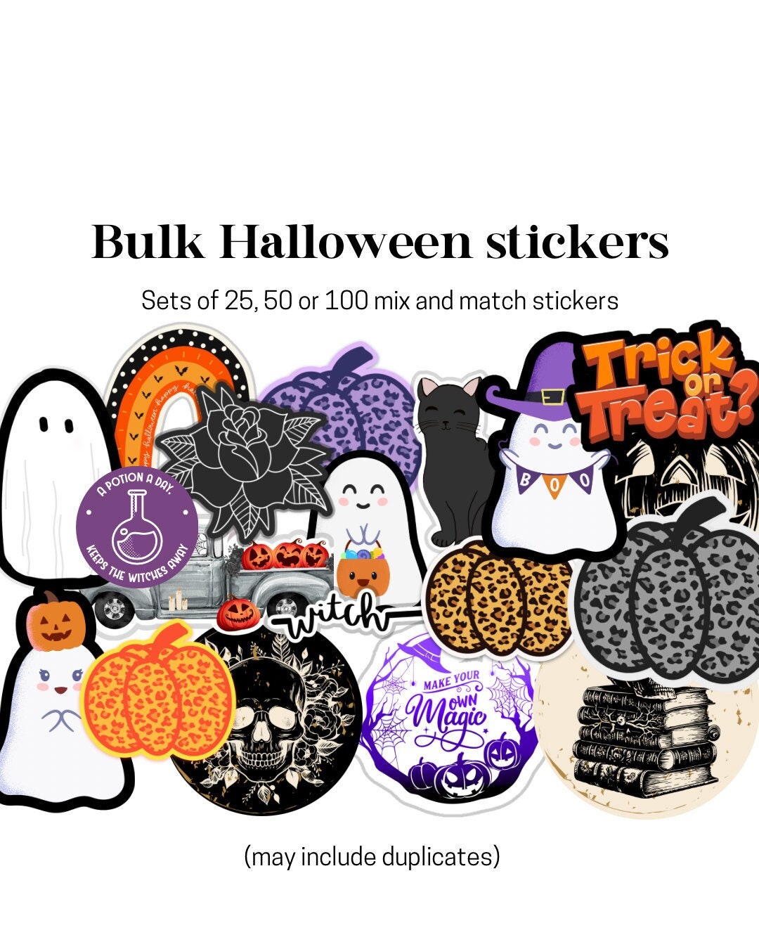 Bulk Halloween Stickers Bulk Halloween Gifts Halloween Etsy