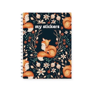 Reusable sticker book fox, cute sticker book, sticker book storage, sticker release notebook, sticker collection book