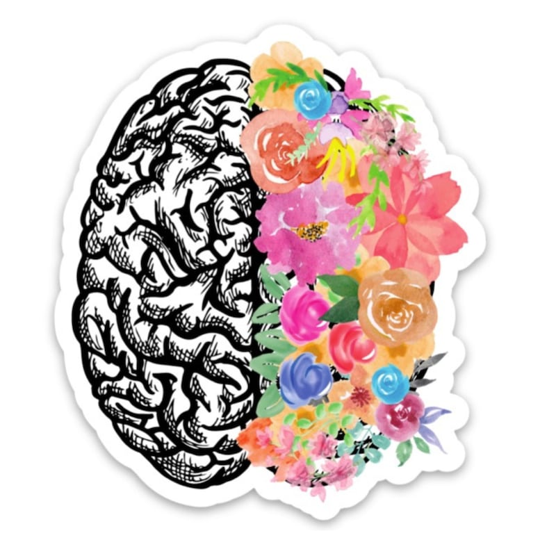 Brain Sticker - Etsy