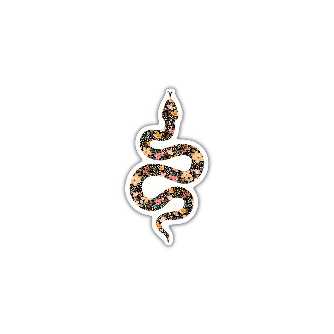 Python Sticker, Floral Animal Sticker for Car, Botanical Sticker ...