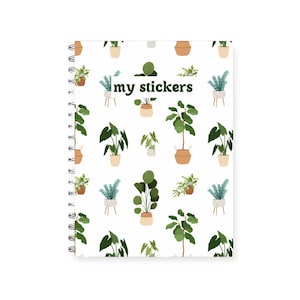 Reusable sticker book plants, cute sticker book, Sticker album reusable, sticker collection book, sticker release notebook, sticker binder