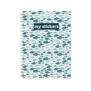 Reusable sticker book fish, sticker book for men, sticker book storage, sticker release notebook, sticker collection book