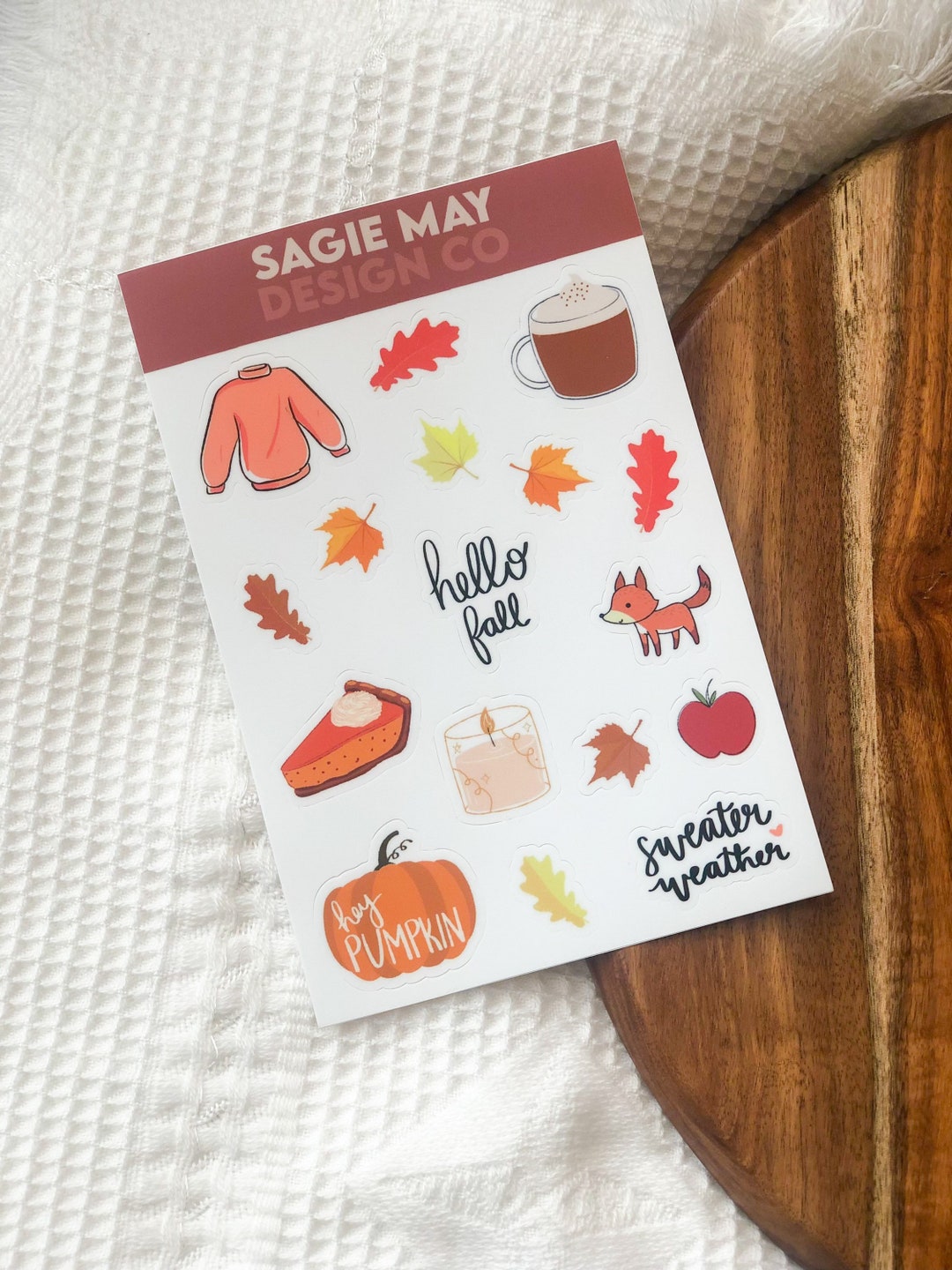 Herbst Sticker Blatt, kleine Aufkleber, Mini Sticker Blatt, Herbst