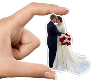 Custom face sticker bride and groom, custom couple stickers, sticker couple portrait, personalized couple gift, personalized sticker