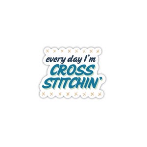 Cross stitch stickers funny, thread sticker, embroidery stickers, embroidery sticker unique, cross stitch bumper sticker
