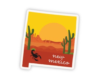 New Mexico State 3x3in Sticker, Desert Sticker, Vinyl Sticker for your Laptop, Water Bottle or Bullet Journal
