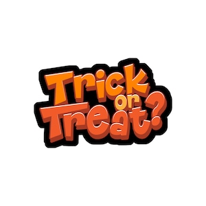 Trick or treat stickers, trick or treat decal, halloween stickers cute, Halloween stickers for water bottle, Halloween stickers for kids