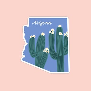 Arizona state flower stickers, Something blue stickers, saguaro cactus blossom, saguaro sticker, Arizona cactus sticker, Arizona stickers