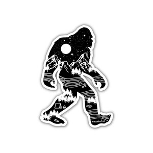 Bigfoot sticker, cryptid stickers, outdoorsy stickers, bigfoot decal, Sasquatch sticker, car decals for women, cryptid vinyl stickers