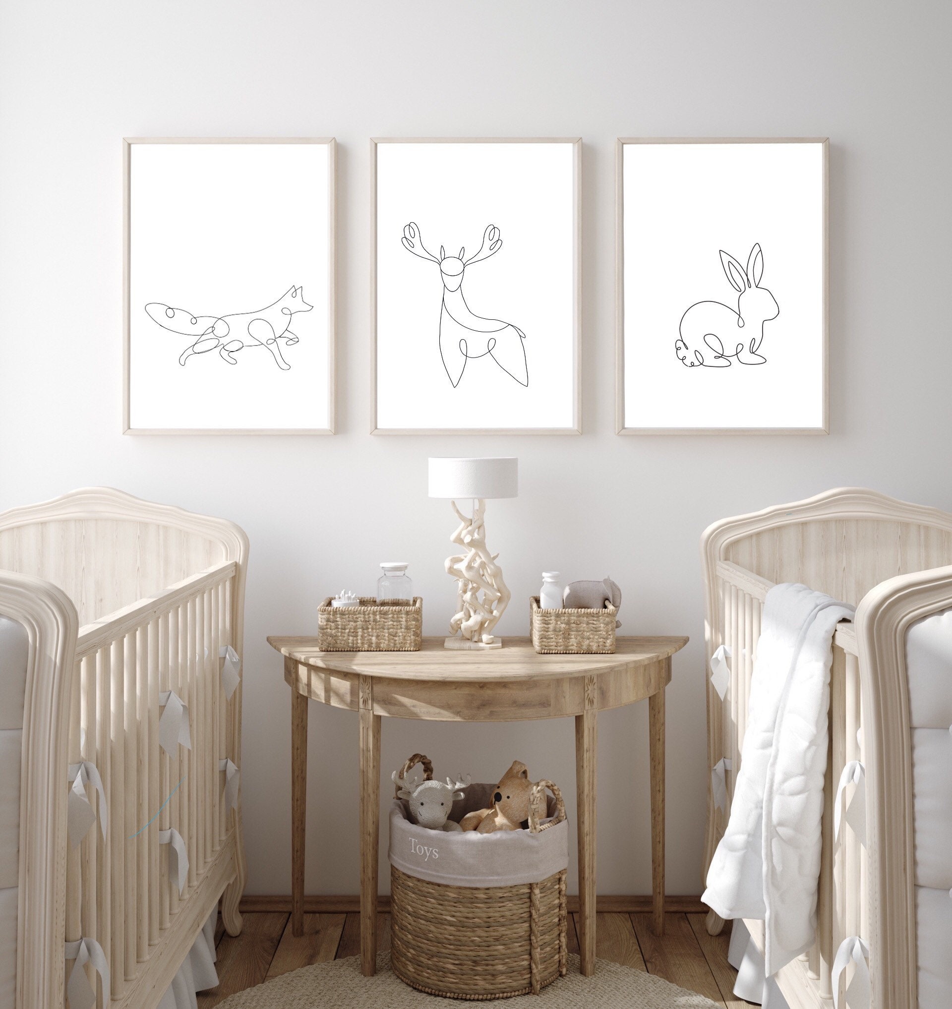 Woodland Nursery Decor for Shelf, Woodland Animal Set, Nursery Prints ...