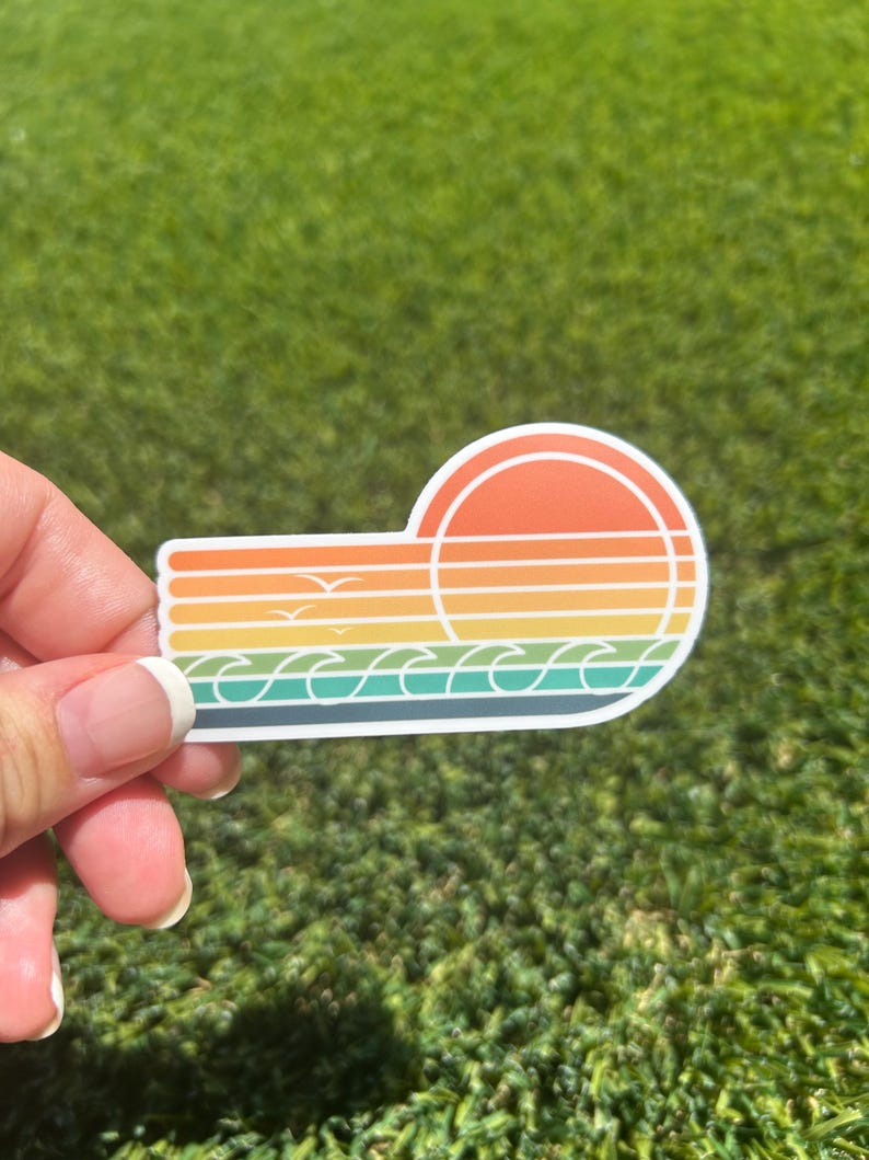 Sticker Sunset Sunset Sticker, Beach Theme Sticker, Summer Stickers for Planner, Beach ...
