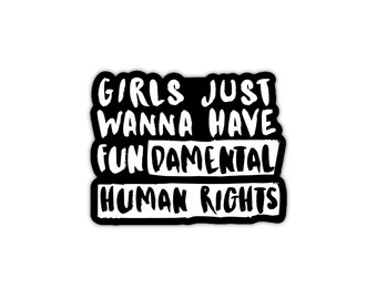 Mädchen wollen einfach nur Grundrechte, feministisches Sticker-Set, linke Sticker für Wasserflaschen, Autoaufkleber für Frauen, Mitbewohnergeschenke