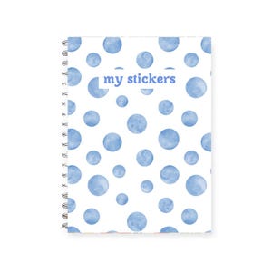 Reusable sticker book blue, sticker book storage, sticker release notebook, sticker collection book, cute sticker book