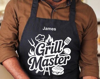 Personalized BBQ Apron- Funny Dad Gift, Fathers Day Gift Husband, Durable Chef Apron, Boyfriend Gift, Grill Lovers Gift, 9 Barbecue Designs