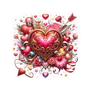 High Quality Heart Kiss-Cut Stickers-Love Decor, Cute Laptop Stickers, Heart Art, Gift For Her, Love Sticker, Heart Sticker, Valentine Gift