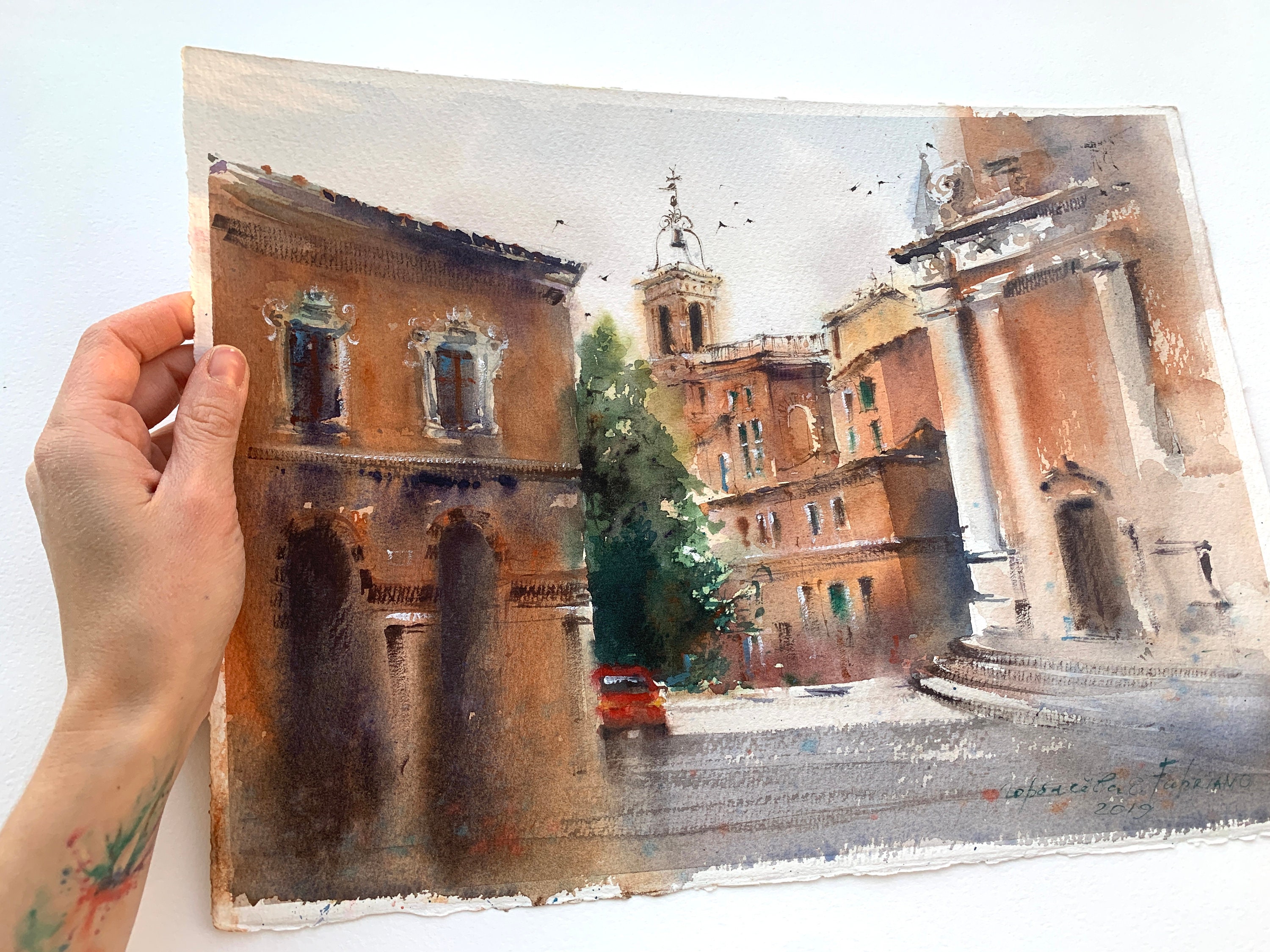 Fabriano street Italy Watercolor Painting Original artwork Etsy