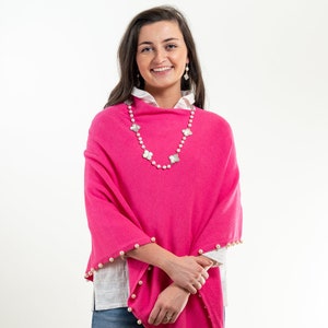 The Peyton Pearl Poncho in Hot Pink
