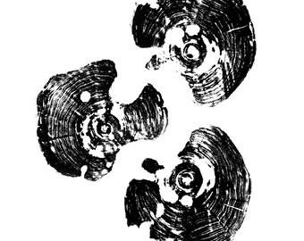 Diamond Willow Wood Print | Handprinted Tree Rings | Woodcut Print | Nature Art | Log Print | 16 x 20