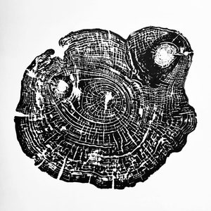 Maple Wood Print | Manitoba maple | Handprinted Tree Rings | Woodcut Print | Nature Art | Log Print | 19 3/4”