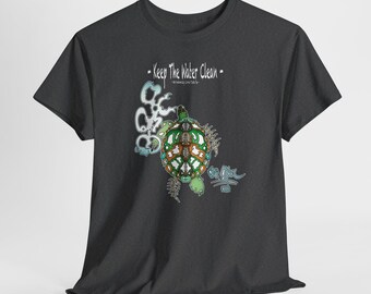 One Moon Collective Keep The Water Clean Unanatomically Correct Turtle Tee