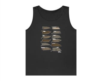 One Moon Collective Knife Collectors Heavy Cotton Tank Top w - Perfect for Summer Vibes, Casual Outings, and Gift Giving , Knife Collecting