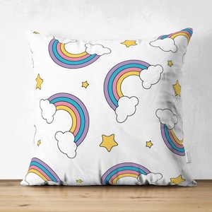 Multi Colour / Rainbow / Kids / Nursery Bedroom Cushion Cover